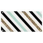 Pattern, Black, Blue, Gold, Lines, Stripes Banner and Sign 6  x 3 