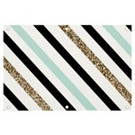 Pattern, Black, Blue, Gold, Lines, Stripes Banner and Sign 6  x 4 