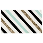 Pattern, Black, Blue, Gold, Lines, Stripes Banner and Sign 7  x 4 