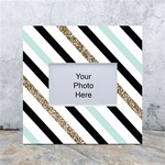 Pattern, Black, Blue, Gold, Lines, Stripes White Box Photo Frame 4  x 6 