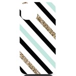 Pattern, Black, Blue, Gold, Lines, Stripes iPhone 14 Black UV Print Case