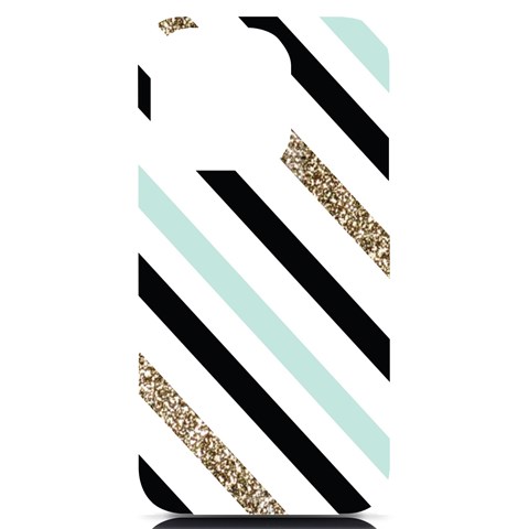 Pattern, Black, Blue, Gold, Lines, Stripes iPhone 14 Pro Black UV Print Case from ArtsNow.com Front