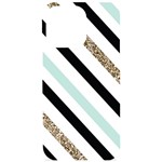 Pattern, Black, Blue, Gold, Lines, Stripes iPhone 15 Pro Max Black UV Print PC Hardshell Case