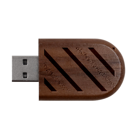 Pattern, Black, Blue, Gold, Lines, Stripes Wood Oval USB Flash Drive from ArtsNow.com USB