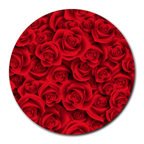 Red Roses , Red Buds, Red Roses Round Mousepad from ArtsNow.com Front