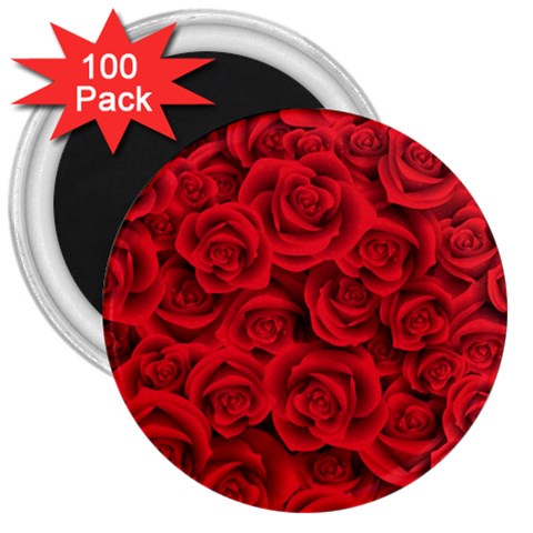 Red Roses , Red Buds, Red Roses 3  Magnets (100 pack) from ArtsNow.com Front