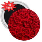 Red Roses , Red Buds, Red Roses 3  Magnets (100 pack)