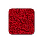 Red Roses , Red Buds, Red Roses Rubber Coaster (Square)