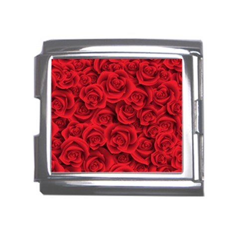 Red Roses , Red Buds, Red Roses Mega Link Italian Charm (18mm) from ArtsNow.com Front