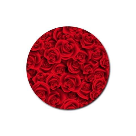 Red Roses , Red Buds, Red Roses Rubber Coaster (Round) from ArtsNow.com Front