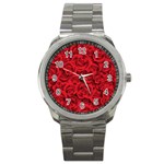 Red Roses , Red Buds, Red Roses Sport Metal Watch