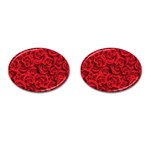 Red Roses , Red Buds, Red Roses Cufflinks (Oval)