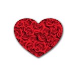 Red Roses , Red Buds, Red Roses Rubber Coaster (Heart)