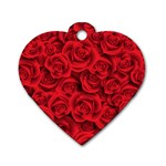 Red Roses , Red Buds, Red Roses Dog Tag Heart (One Side)