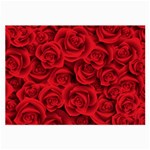 Red Roses , Red Buds, Red Roses Large Glasses Cloth