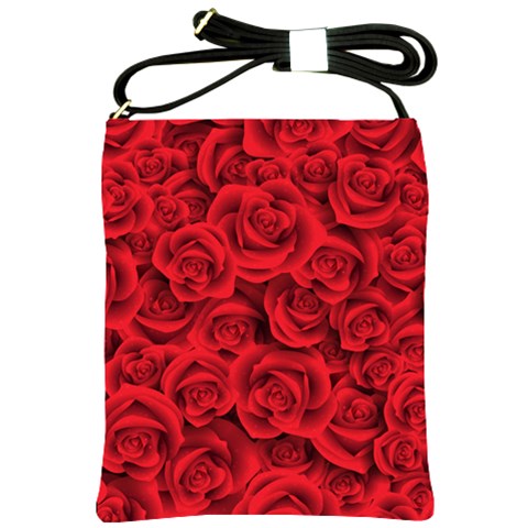 Red Roses , Red Buds, Red Roses Shoulder Sling Bag from ArtsNow.com Front