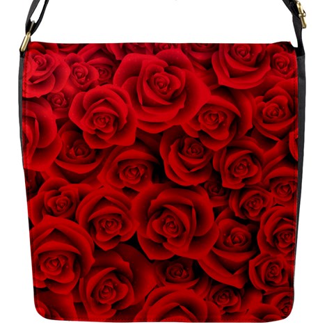 Red Roses , Red Buds, Red Roses Flap Closure Messenger Bag (S) from ArtsNow.com Front