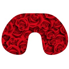 Red Roses , Red Buds, Red Roses Travel Neck Pillow from ArtsNow.com Front