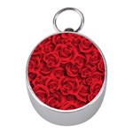 Red Roses , Red Buds, Red Roses Mini Silver Compasses