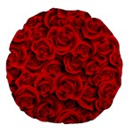 Red Roses , Red Buds, Red Roses Large 18  Premium Flano Round Cushions