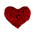 Red Roses , Red Buds, Red Roses Standard 16  Premium Flano Heart Shape Cushions