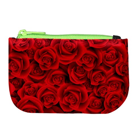 Red Roses , Red Buds, Red Roses Large Coin Purse from ArtsNow.com Front