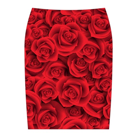 Red Roses , Red Buds, Red Roses Midi Wrap Pencil Skirt from ArtsNow.com Back