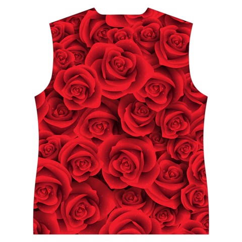 Red Roses , Red Buds, Red Roses Women s Button Up Vest from ArtsNow.com Back