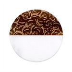 Red Roses , Red Buds, Red Roses Classic Marble Wood Coaster (Round) 