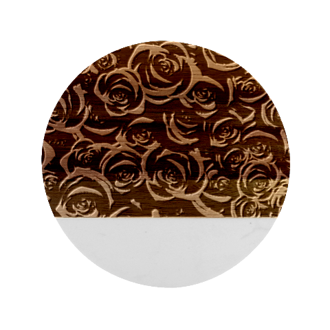 Red Roses , Red Buds, Red Roses Marble Wood Coaster (Round) from ArtsNow.com Front