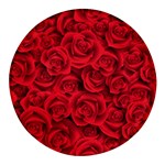 Red Roses , Red Buds, Red Roses Round Glass Fridge Magnet (4 pack)