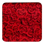 Red Roses , Red Buds, Red Roses Square Glass Fridge Magnet (4 pack)