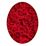 Red Roses , Red Buds, Red Roses Oval Glass Fridge Magnet (4 pack)