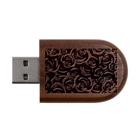 Red Roses , Red Buds, Red Roses Wood Oval USB Flash Drive from ArtsNow.com USB