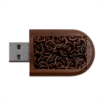 Red Roses , Red Buds, Red Roses Wood Oval USB Flash Drive