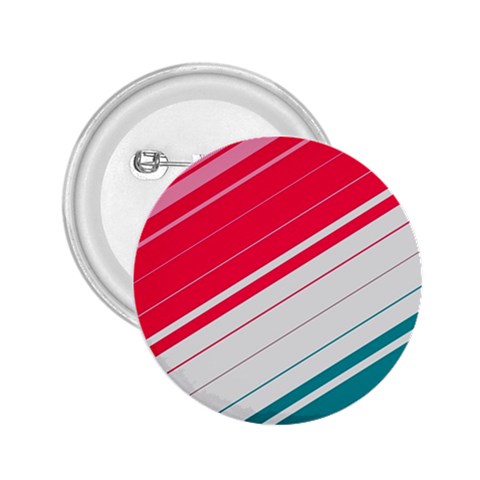 Red White Teal Stripes 2.25  Buttons from ArtsNow.com Front