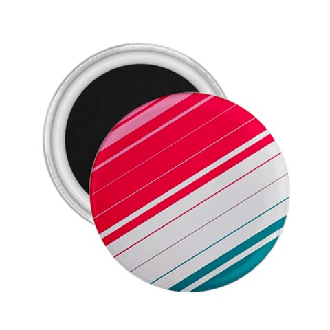 Red White Teal Stripes 2.25  Magnets from ArtsNow.com Front