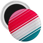 Red White Teal Stripes 3  Magnets