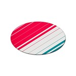 Red White Teal Stripes Sticker (Oval)