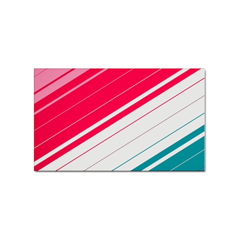 Red White Teal Stripes Sticker (Rectangular) from ArtsNow.com Front