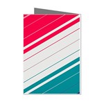 Red White Teal Stripes Mini Greeting Cards (Pkg of 8)