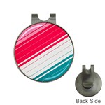 Red White Teal Stripes Hat Clips with Golf Markers