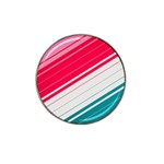 Red White Teal Stripes Hat Clip Ball Marker