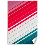 Red White Teal Stripes Canvas 12  x 18 