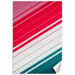 Red White Teal Stripes Canvas 20  x 30 