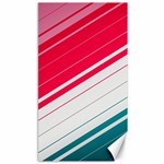 Red White Teal Stripes Canvas 40  x 72 