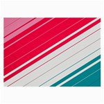 Red White Teal Stripes Large Glasses Cloth