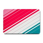 Red White Teal Stripes Small Doormat