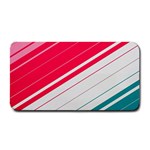 Red White Teal Stripes Medium Bar Mat