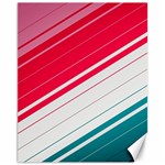 Red White Teal Stripes Canvas 11  x 14 